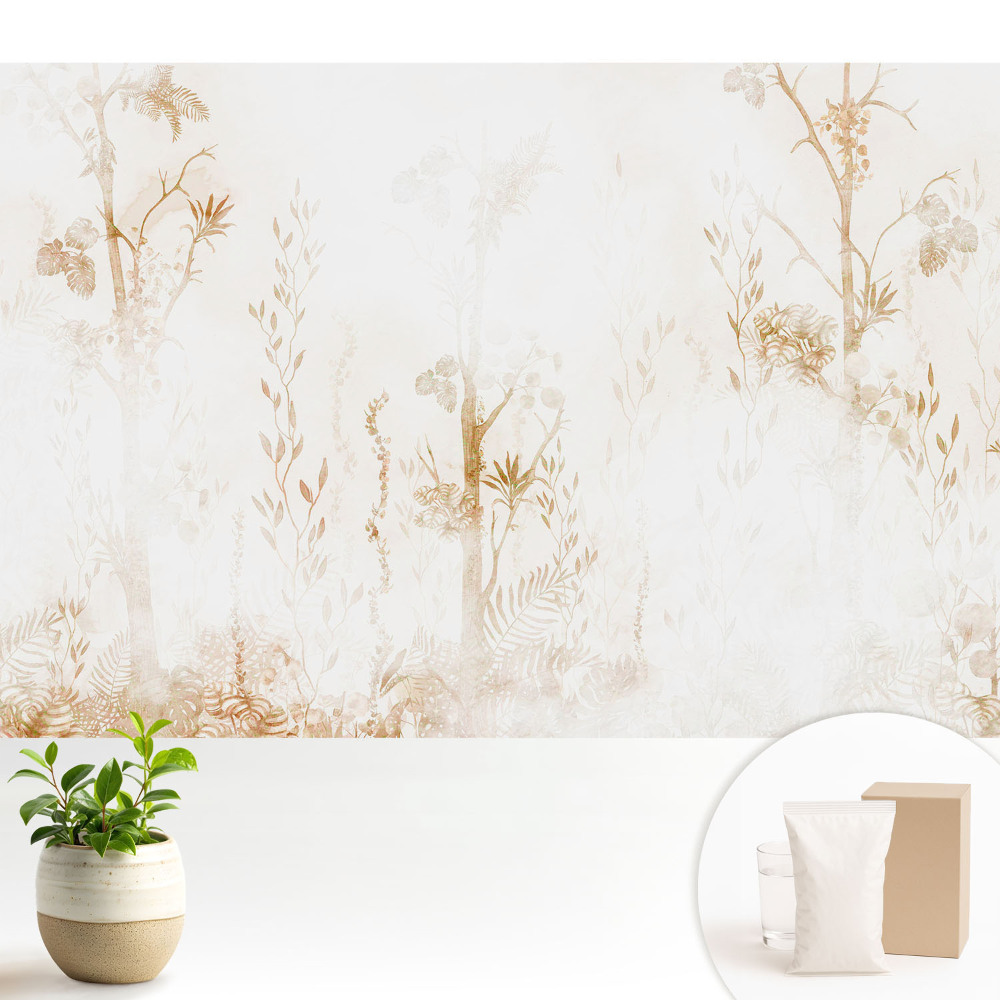 Dekor tapéta Botanikai motívumok világos háttéren