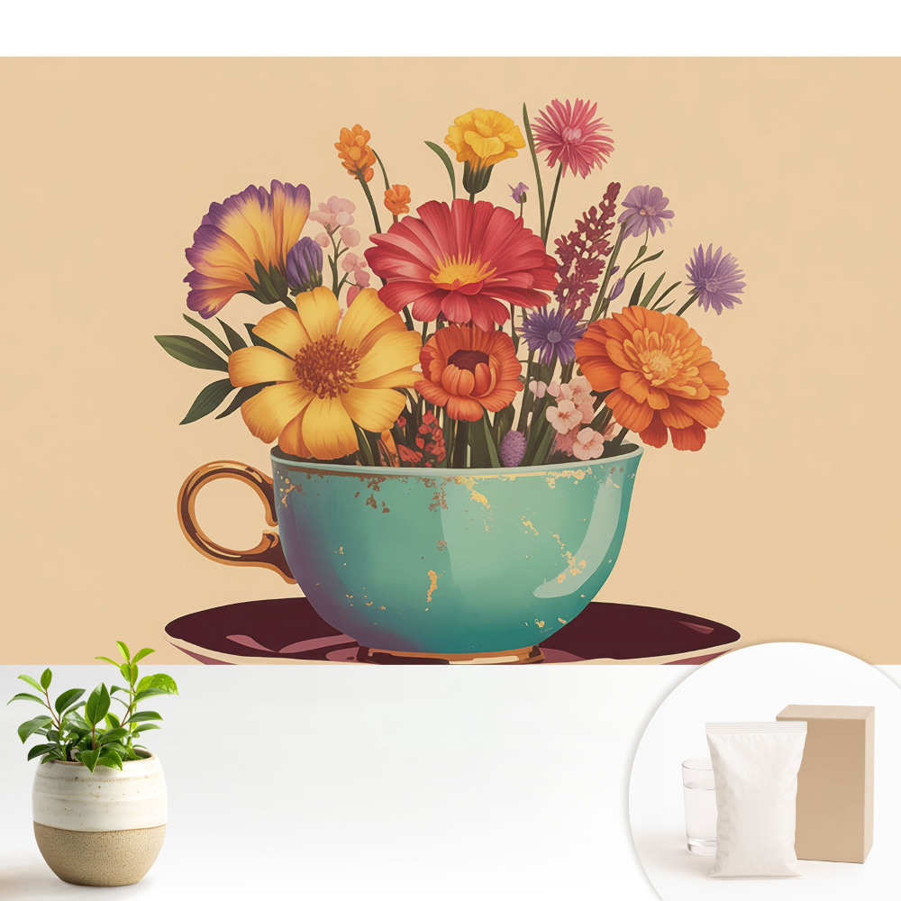 Modern tapéta Virágok egy csészében