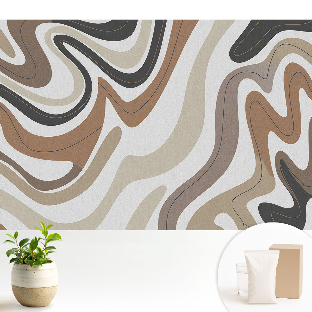 Modern tapéta Absztrakt vonalak földszínekben