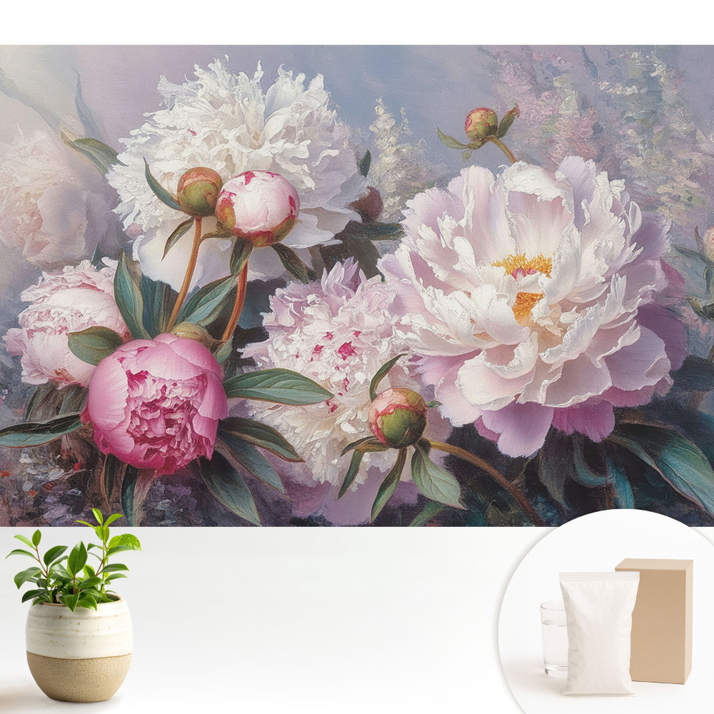 Dekor tapéta Bazsarózsa virágok pasztell szépség