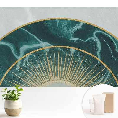 Modern tapéta Dekoratív félkör zöld márvánnyal