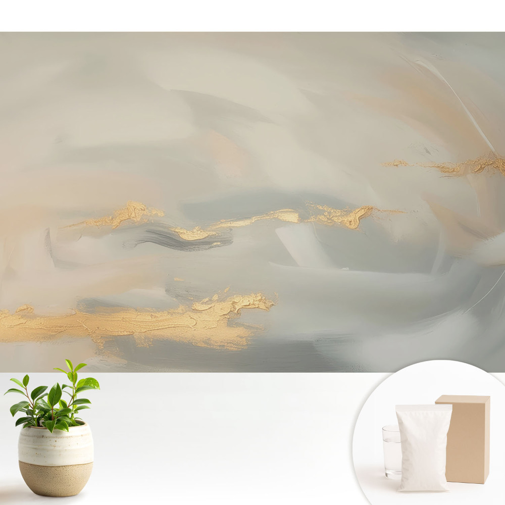 Dekor tapéta Finom pasztellszínek sárga díszítéssel