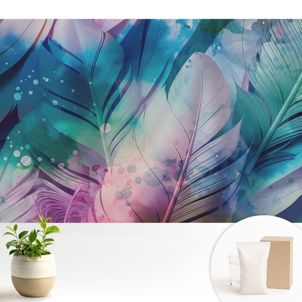 Tapéta Színes tollak modern harmonikus minta