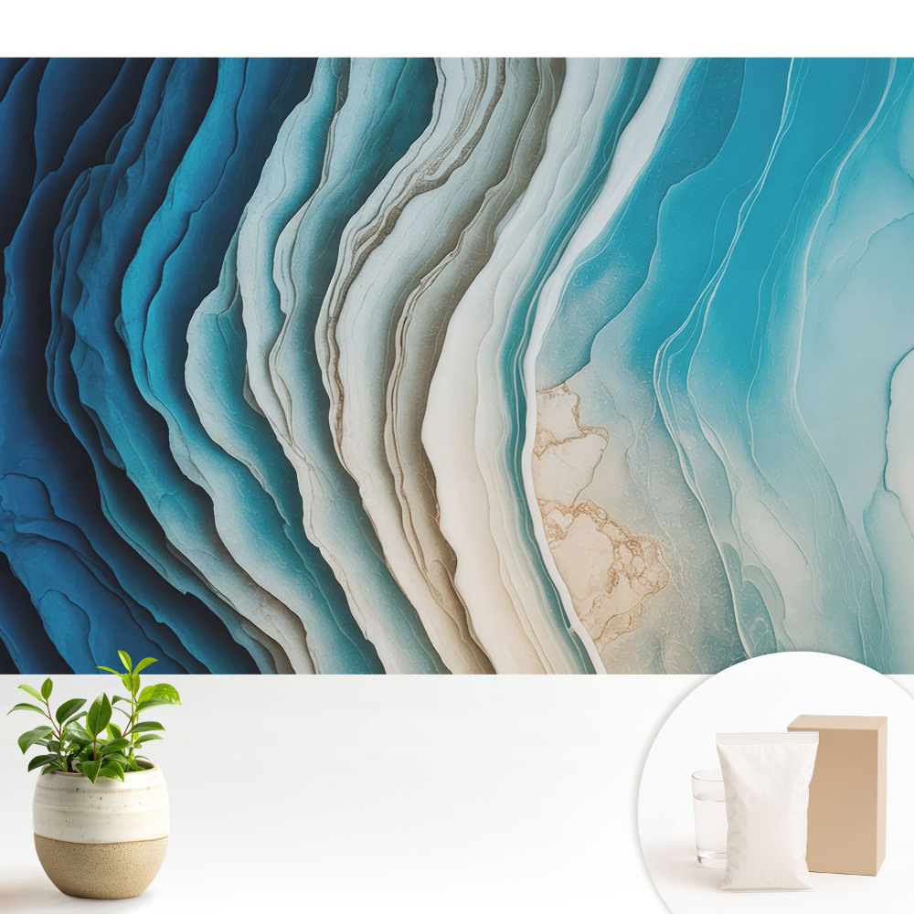 Tapéta Absztrakt hullámok kék árnyalatokban