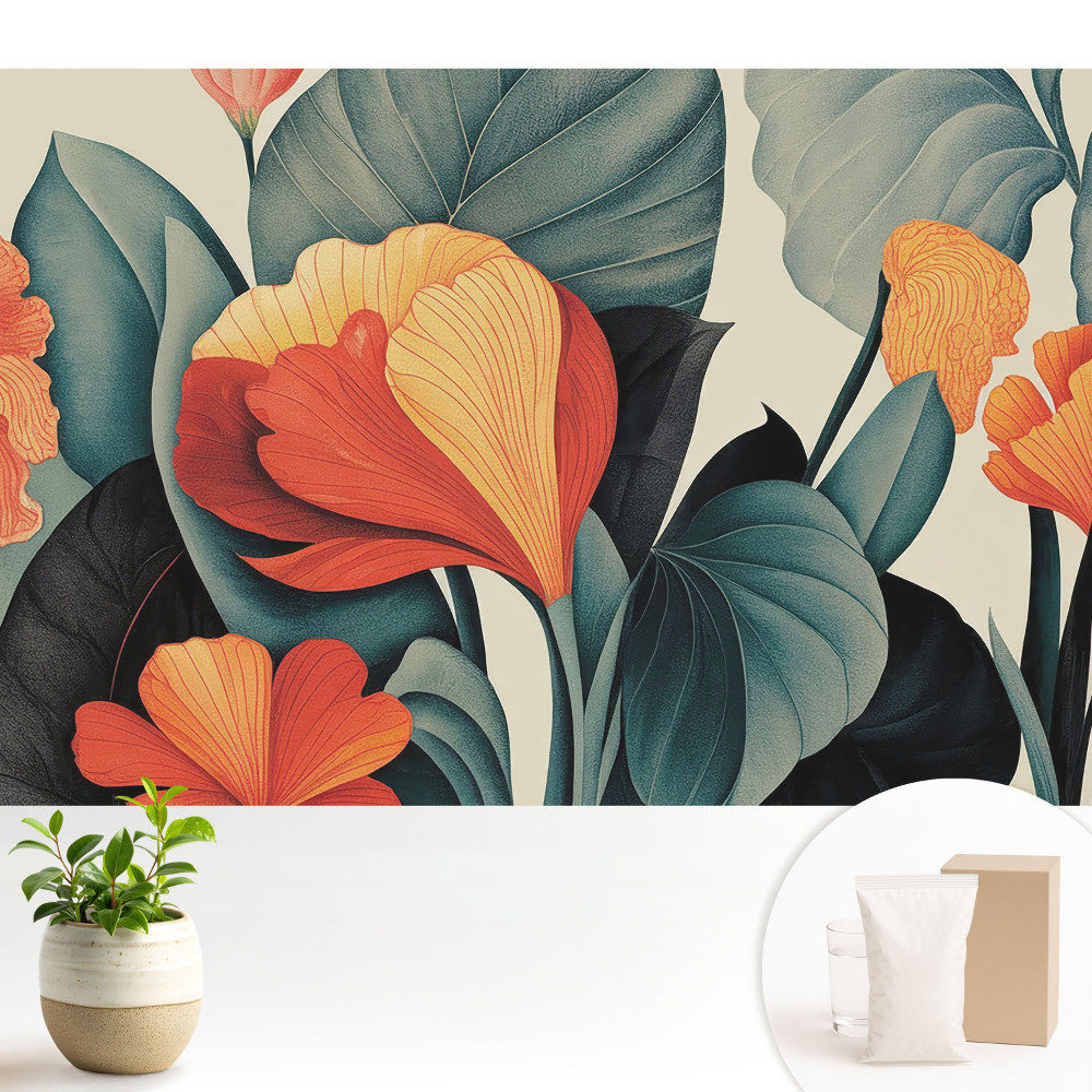 Tapéta Egzotikus virágok harmonikus mintázata