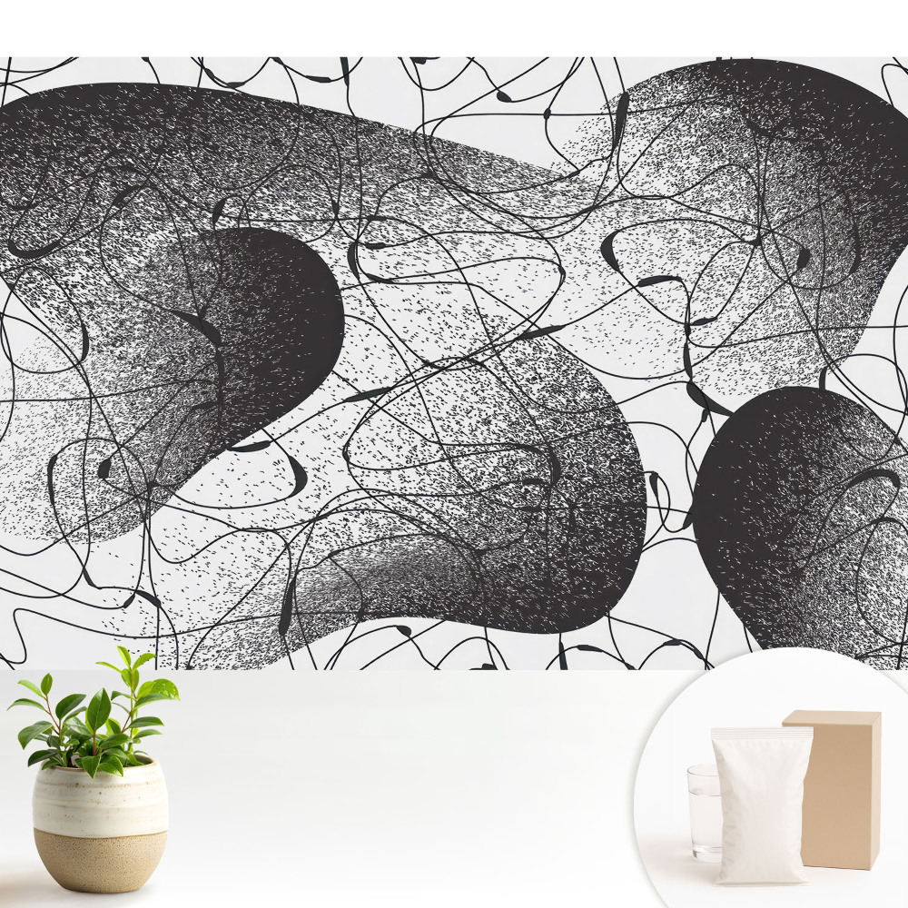 Dekor tapéta Fekete vonalak fehér alapon