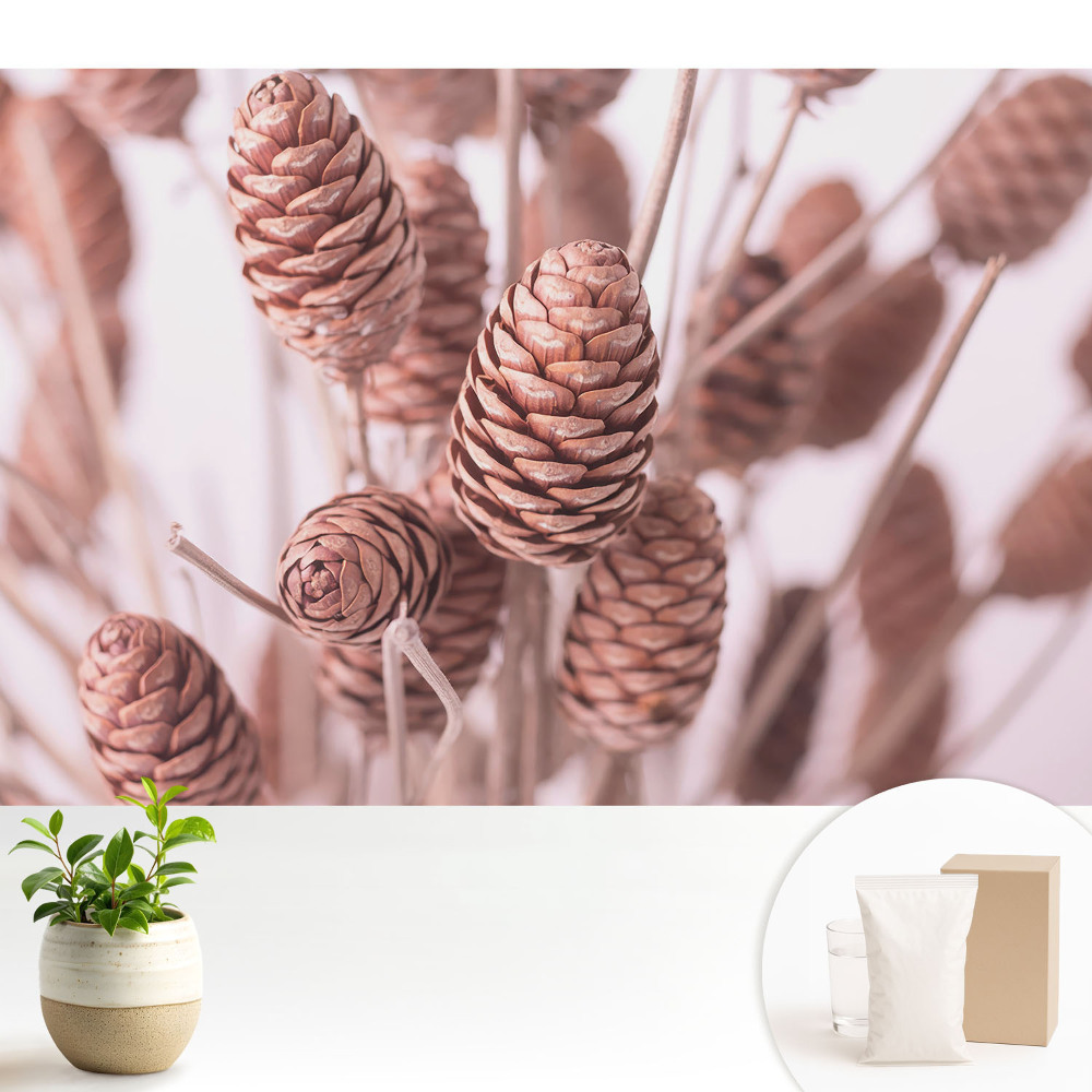 Dekor tapéta Fenyőtobozok rusztikus stílusban