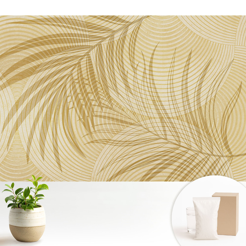 Dekor tapéta Finom levelek és koncentrikus körök