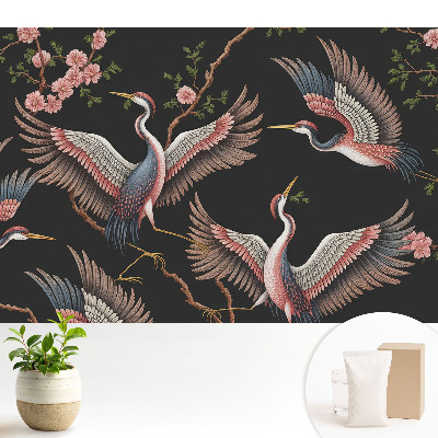 Modern tapéta Madarak és virágok a természet hátterében