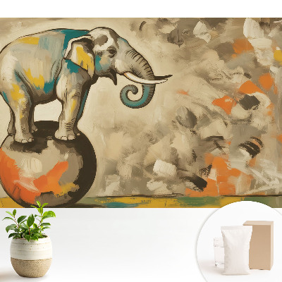 Tapéta Színes elefánt a labdán