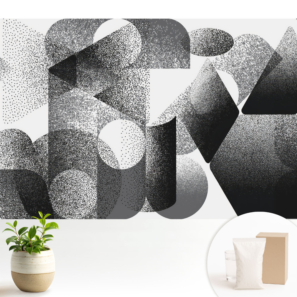 Tapéta Absztrakt geometriai alakzatok fekete és szürke