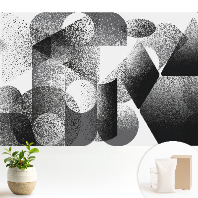 Tapéta Absztrakt geometriai alakzatok fekete és szürke