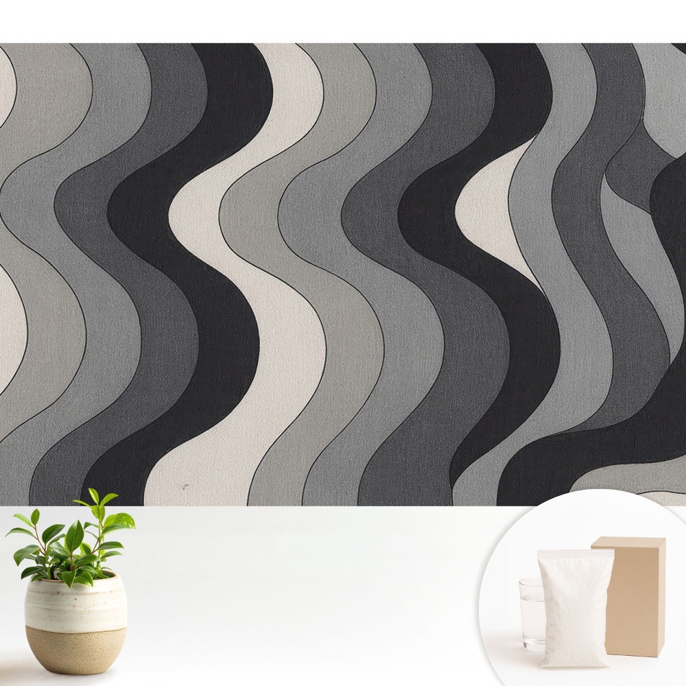 Modern tapéta Modern hullámos minta szürke árnyalatokban