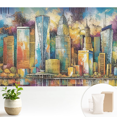 Modern tapéta Az energia városának színes felhőkarcolói