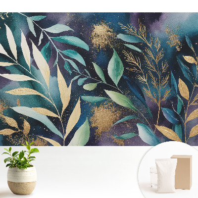 Modern tapéta Botanikai levelek sötét háttér előtt