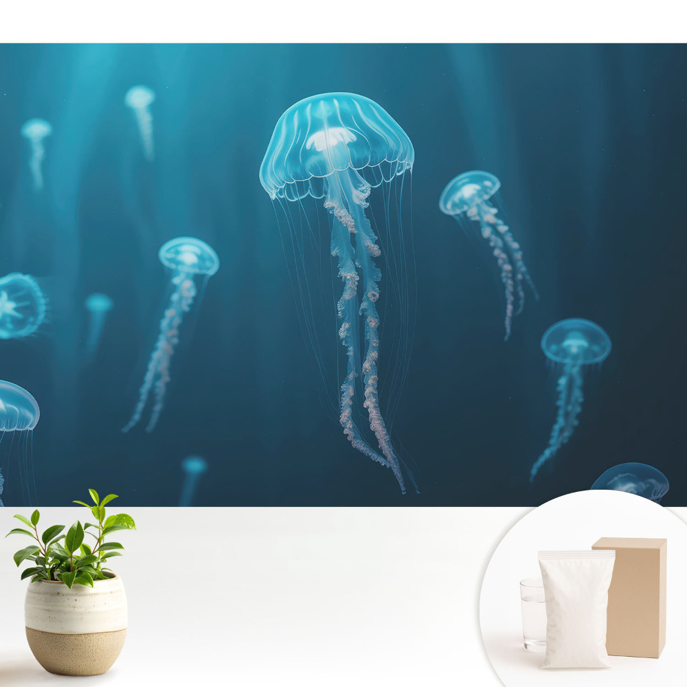 Tapéta Kék medúza mélyen az óceánban