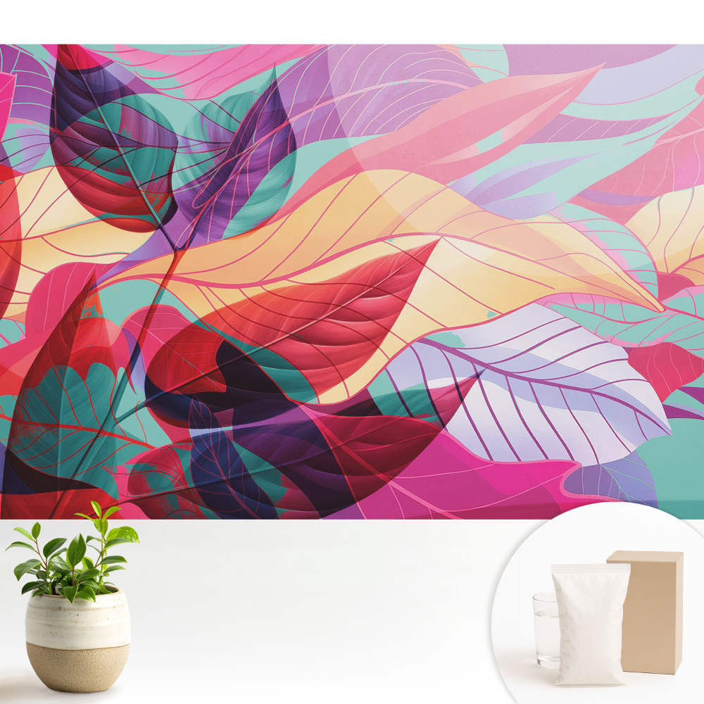 Dekor tapéta Színes levelek absztrakt stílusban