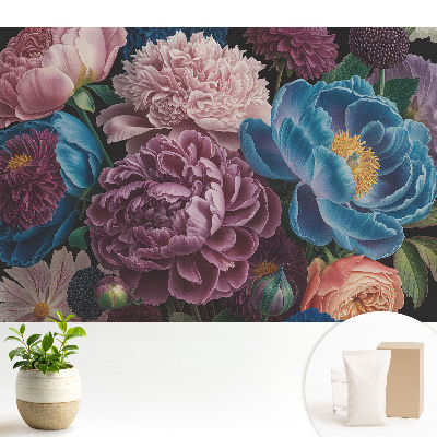 Tapéta Színekkel teli virágminta