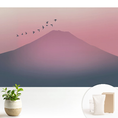 Dekor tapéta Pasztell hegyek naplementekor