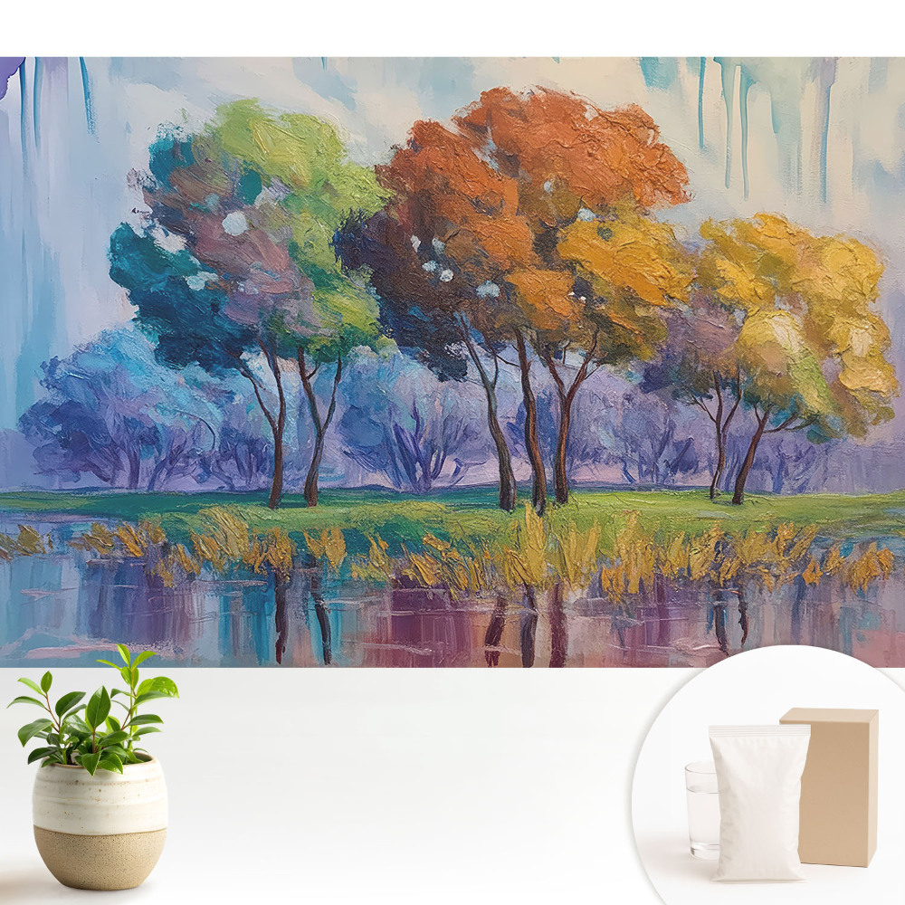 Tapéta Színes fák absztrakt kompozíció