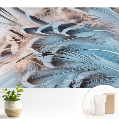 Dekor tapéta Kék tollak harmonikus mintákkal