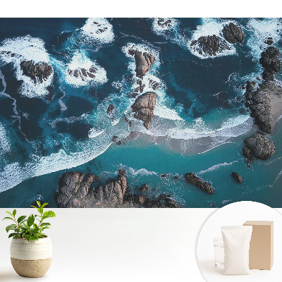 Tapéta Élénk színű sziklákkal a fenti óceánra néző kilátás