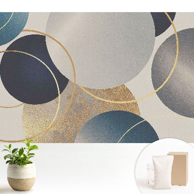 Tapéta Geometrikus körmotívumok szürkéskék árnyalatokban.