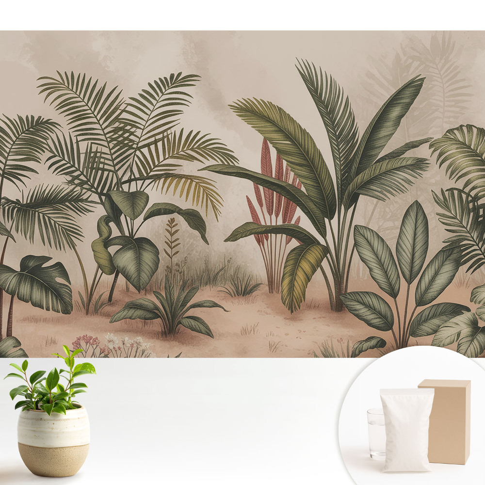 Modern tapéta Egzotikus levelek bohém stílusban