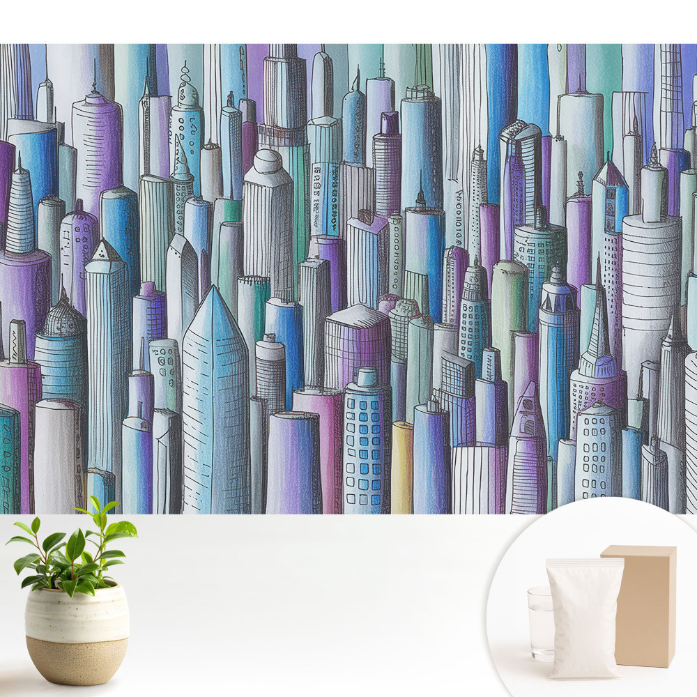 Tapéta A metropolisz színes felhőkarcolói