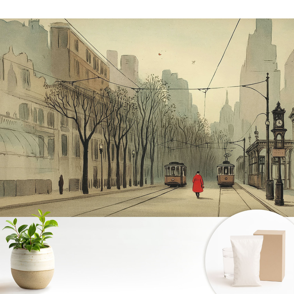 Modern tapéta Városi őszi reggel klasszikus szimmetria