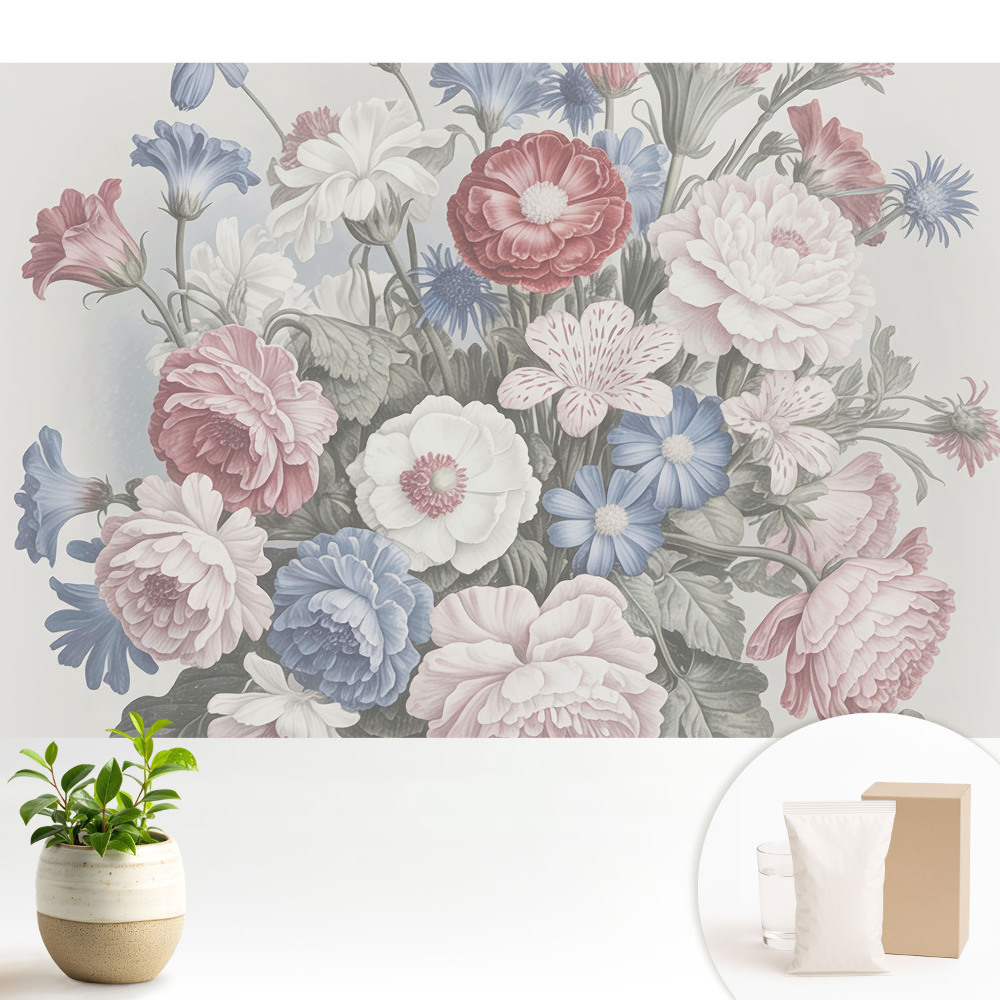 Dekor tapéta Színes virágok klasszikus harmóniában