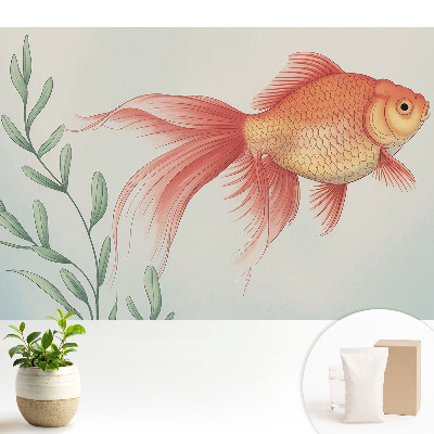 Tapéta Egy elegáns hal a vízi zöld növényzet között