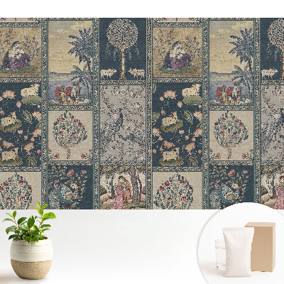 Modern tapéta A természet klasszikus foltvarrásából