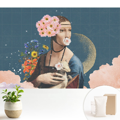 Tapéta Virágos szürrealista portré