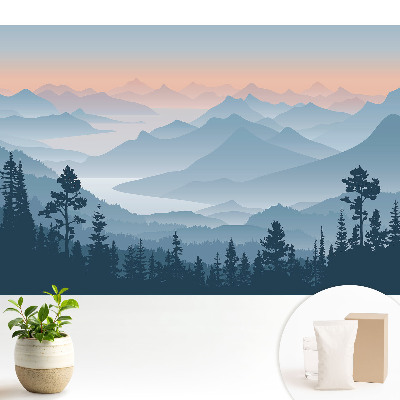Modern tapéta Ködös hegyek hajnalban