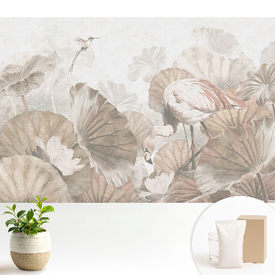 Tapéta Flamingó a levelek között