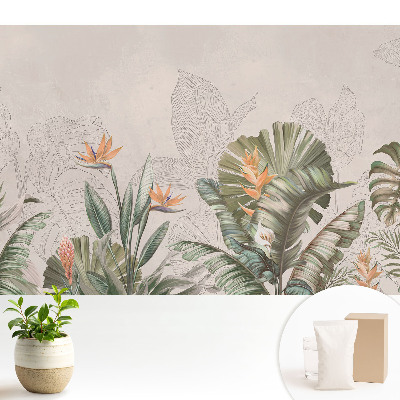 Modern tapéta Egzotikus növényzet színes virágokkal