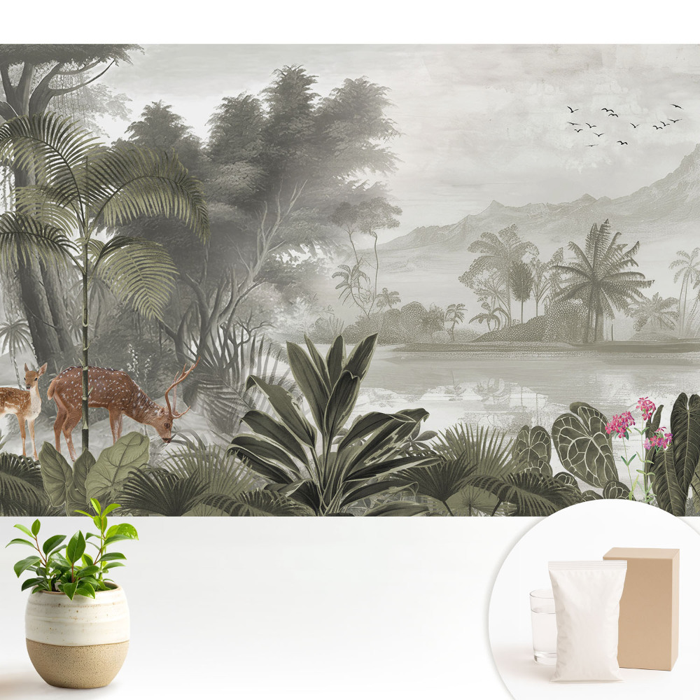 Tapéta Egzotikus erdei táj szarvasokkal