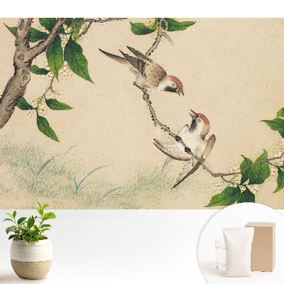 Modern tapéta Madarak egy ágon klasszikus stílusban