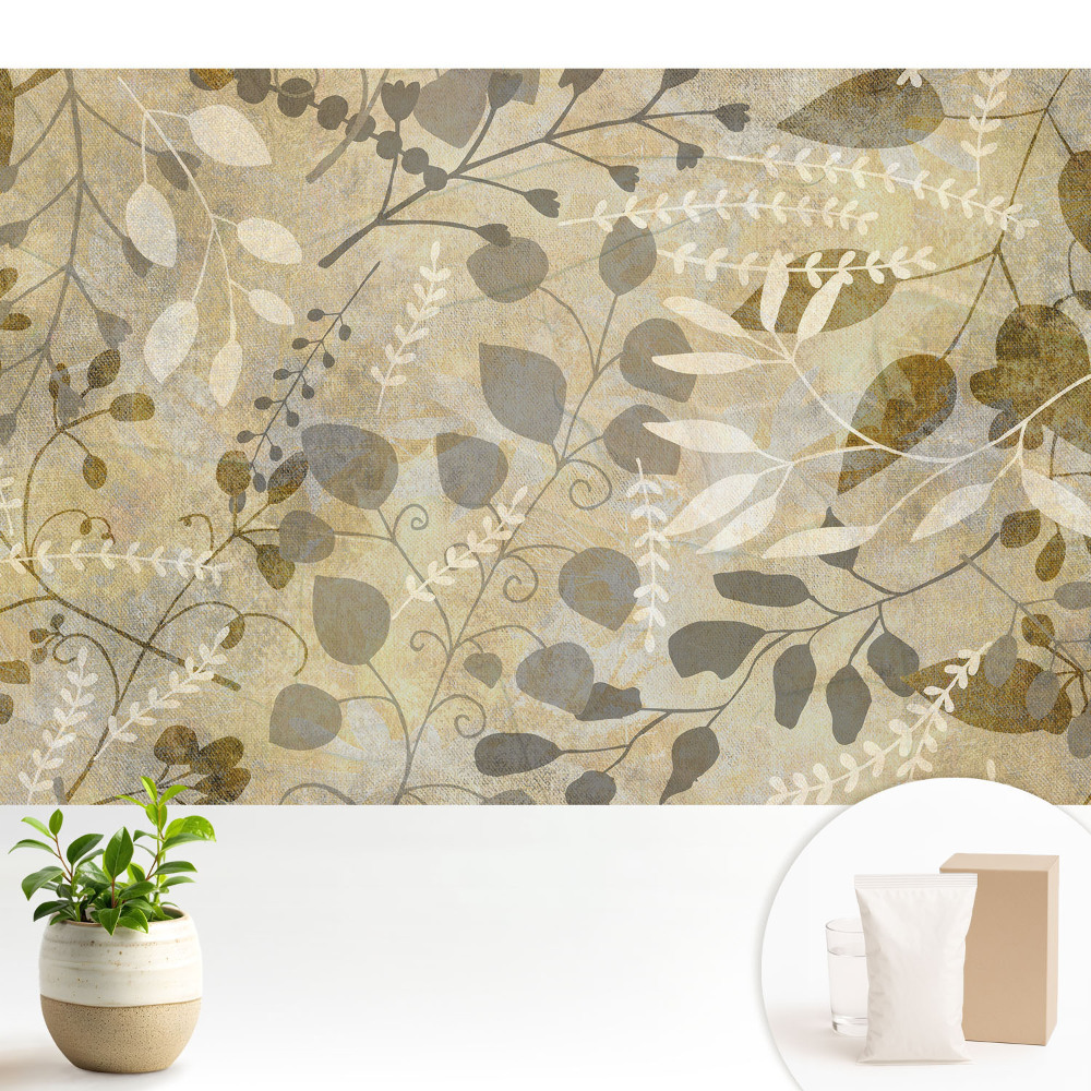 Modern tapéta A növényi minták hangulatos hangulatot teremtenek