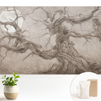 Modern tapéta Holdtölgy baglyokkal