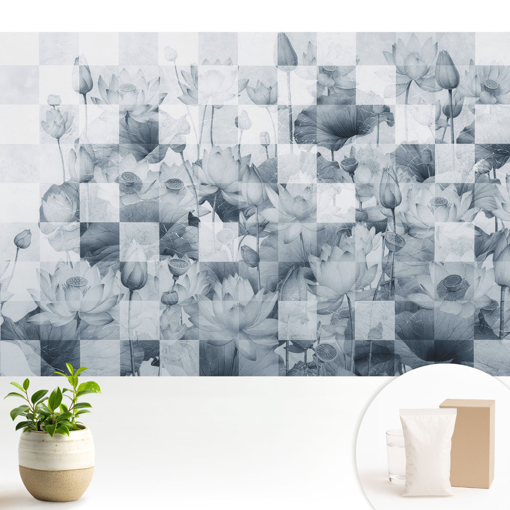 Dekor tapéta Modern lótuszvirágok geometrikus stílusban