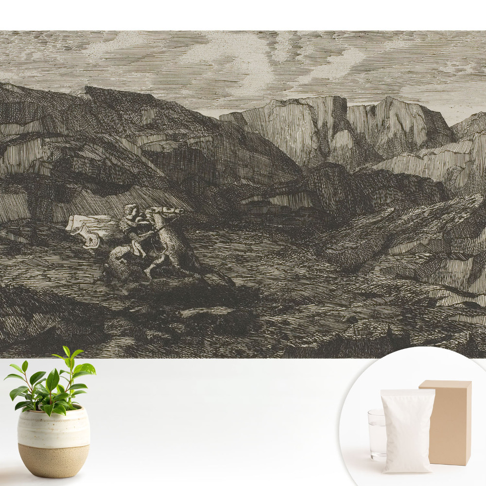 Dekor tapéta Hegyi táj klasszikus lovas