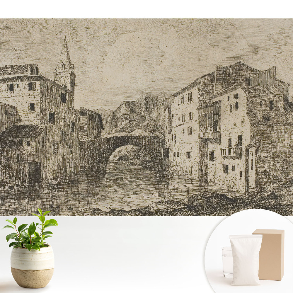 Tapéta Klasszikus épületek a folyó hídján.