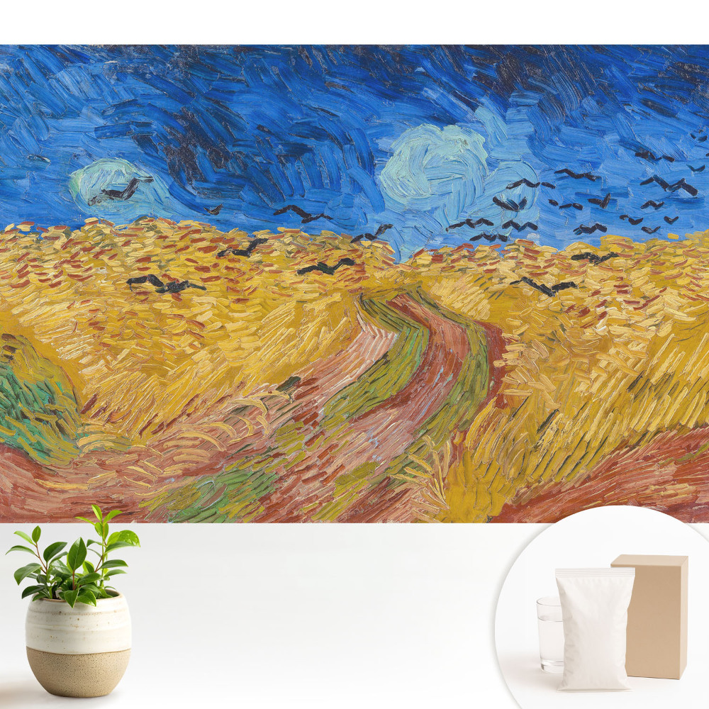 Modern tapéta Élénk színű madarak integetnek a gabonafélék között