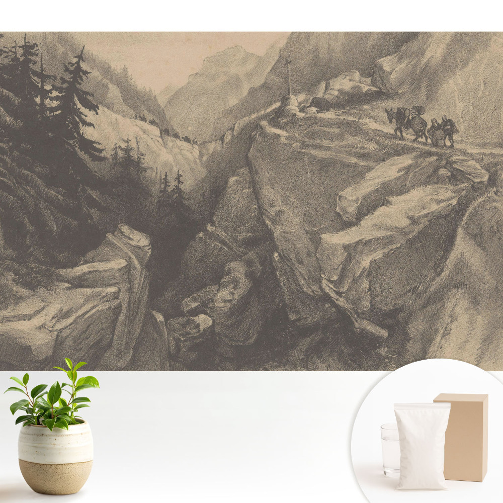 Dekor tapéta Hegyi táj utazókkal