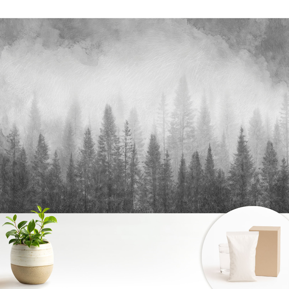 Modern tapéta Titokzatos erdő a ködben