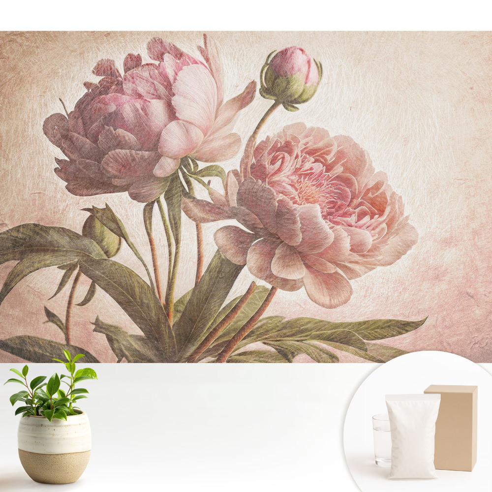 Modern tapéta Bazsarózsa virágok klasszikus stílusban