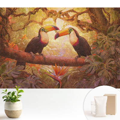 Modern tapéta Tukánok a trópusokon, az egzotikum harmóniája