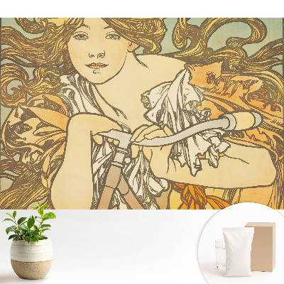 Modern tapéta Nő biciklin szecessziós stílusban